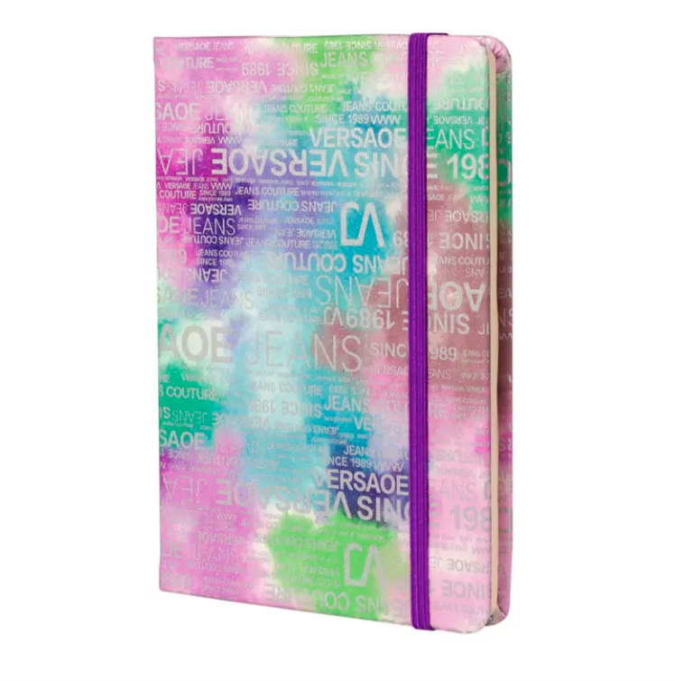 Записная книжка А5, 95 л., твердый переплет, на резинке, клетка, сиреневый, Alingar «Трендовые надписи»