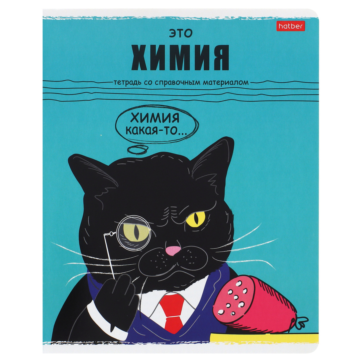 Тетрадь общая А5 Предметная 48 листов (ХАТБЕР) офсет Тема ЧЕРНЫЙ КОТ Химия
