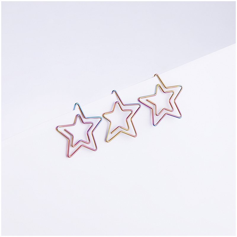 Скрепки фигурные 25мм, MESHU "Stars", 6шт., пакет с европодвесом