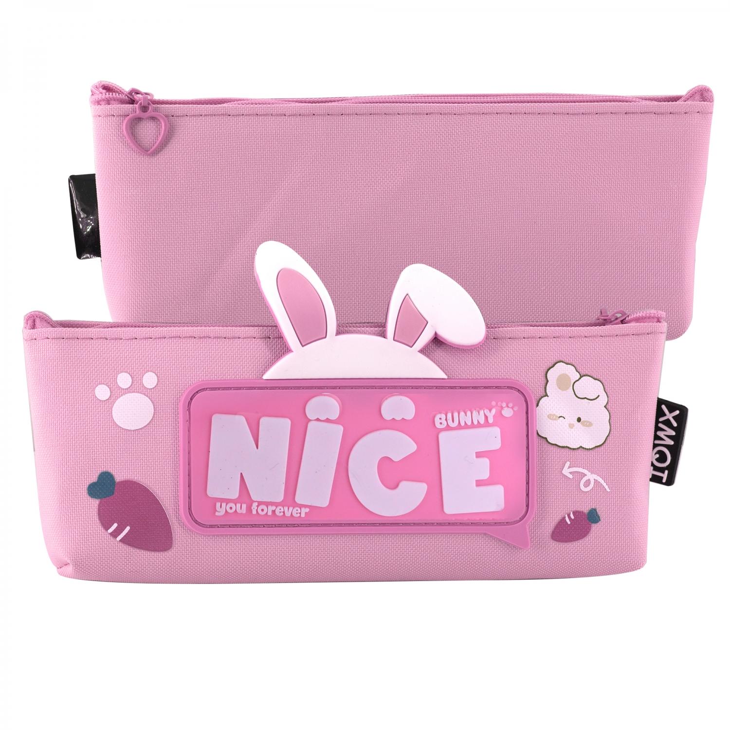 Пенал-косметичка 1 молния 210* 90 ALINGAR ткань Bunny nice you for