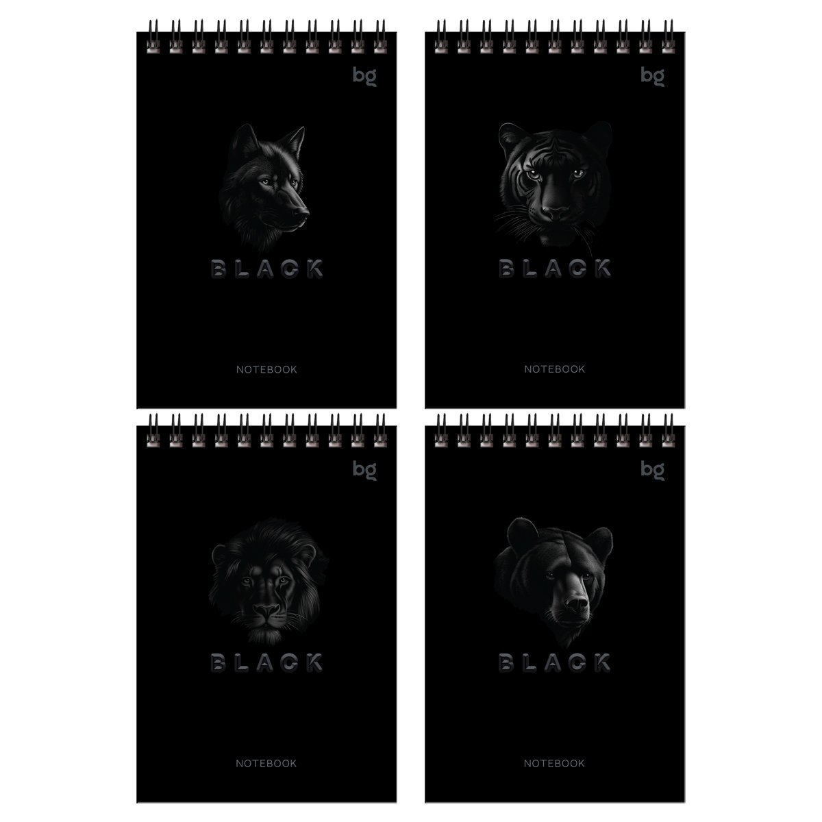 Блокнот А6 60л. на гребне BG "Just black"