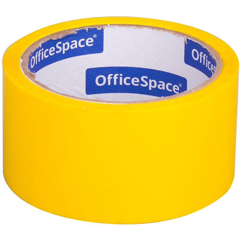 Клейкая лента упаковочная OfficeSpace, 48мм*40м, 45мкм, желтая