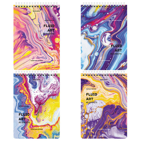 Блокнот А5 (146х206 мм), 80 л., гребень, картон, клетка, BRAUBERG, "Colorful art"