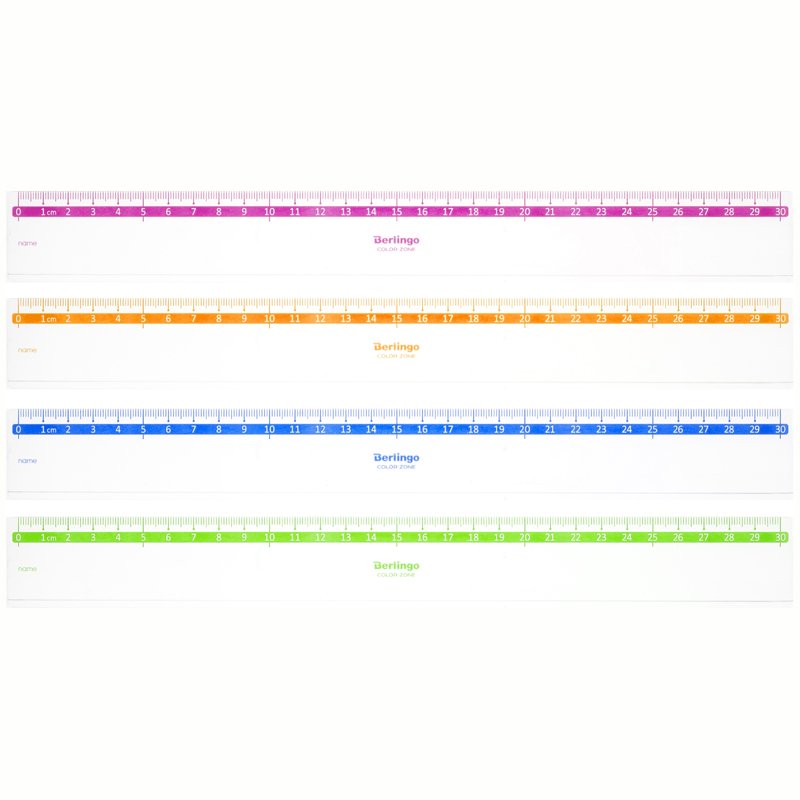 Линейка 30см Berlingo "Color", пластиковая, прозрачная