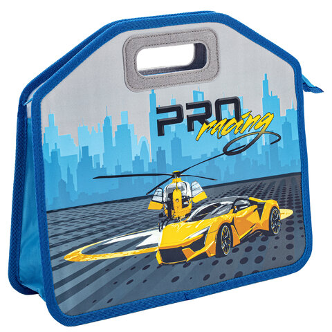 Папка-сумка ЮНЛАНДИЯ, 1 отделение, фетровые ручки, 34х30х11 см, "Proracing"
